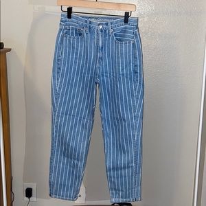 American Eagle stripped mom jeans